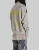 SANKUANZ - BUMPY GRAFFITI PRINT DOUBLE HEM CREWNECK SWEATSHIRT - 082plus