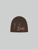 BUMPY GRAFFITI PRINT KNIT BEANIE