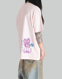 BUMPY GRAFFITI PRINT OVERSIZE T-SHIRT - 082plus