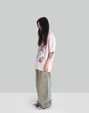 BUMPY GRAFFITI PRINT OVERSIZE T-SHIRT - 082plus