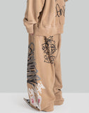 BUMPY GRAFFITI PRINT RELAXED SWEATPANTS