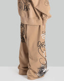 BUMPY GRAFFITI PRINT RELAXED SWEATPANTS