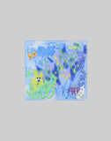 BUMPY GRAFFITI PRINT SILK SQUARE SCARF