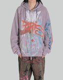 BUMPY GRAFFITI ZIP-UP HOODIE