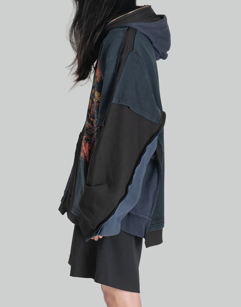 トップス FengChenWang JUMPERwithPANELCARDIGAN FENG CHEN WANG PANELLED FULL ZIP HOODIE – 082plus