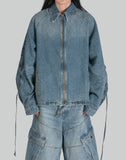 EgonLab - CONVERTIBLE HOODED DENIM JACKET - 082plus