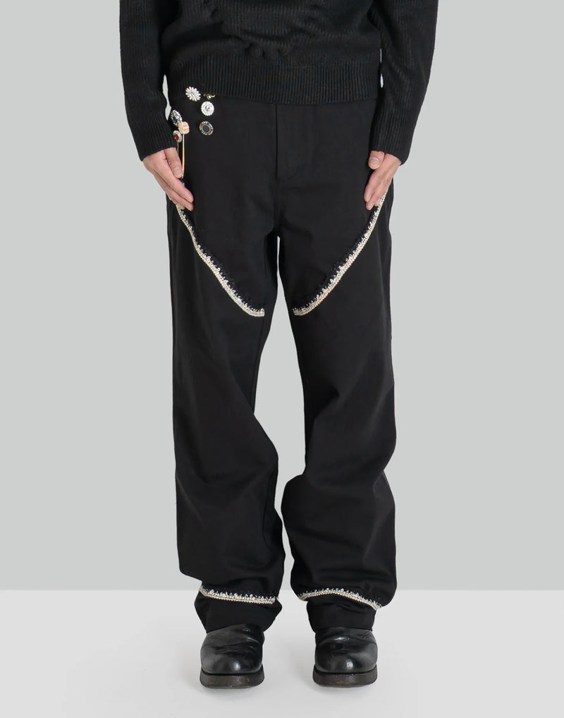 JUNTAE KIM - CORSET-TRIMMED CHINO PANTS - 082plus