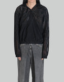 COTTON MESH ZIP-UP HOODIE