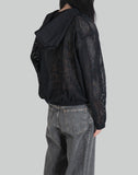 COTTON MESH ZIP-UP HOODIE