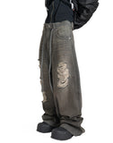 DISCOVERED - CRASH DENIM PANTS - 082plus