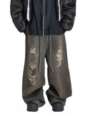 DISCOVERED - CRASH DENIM PANTS - 082plus
