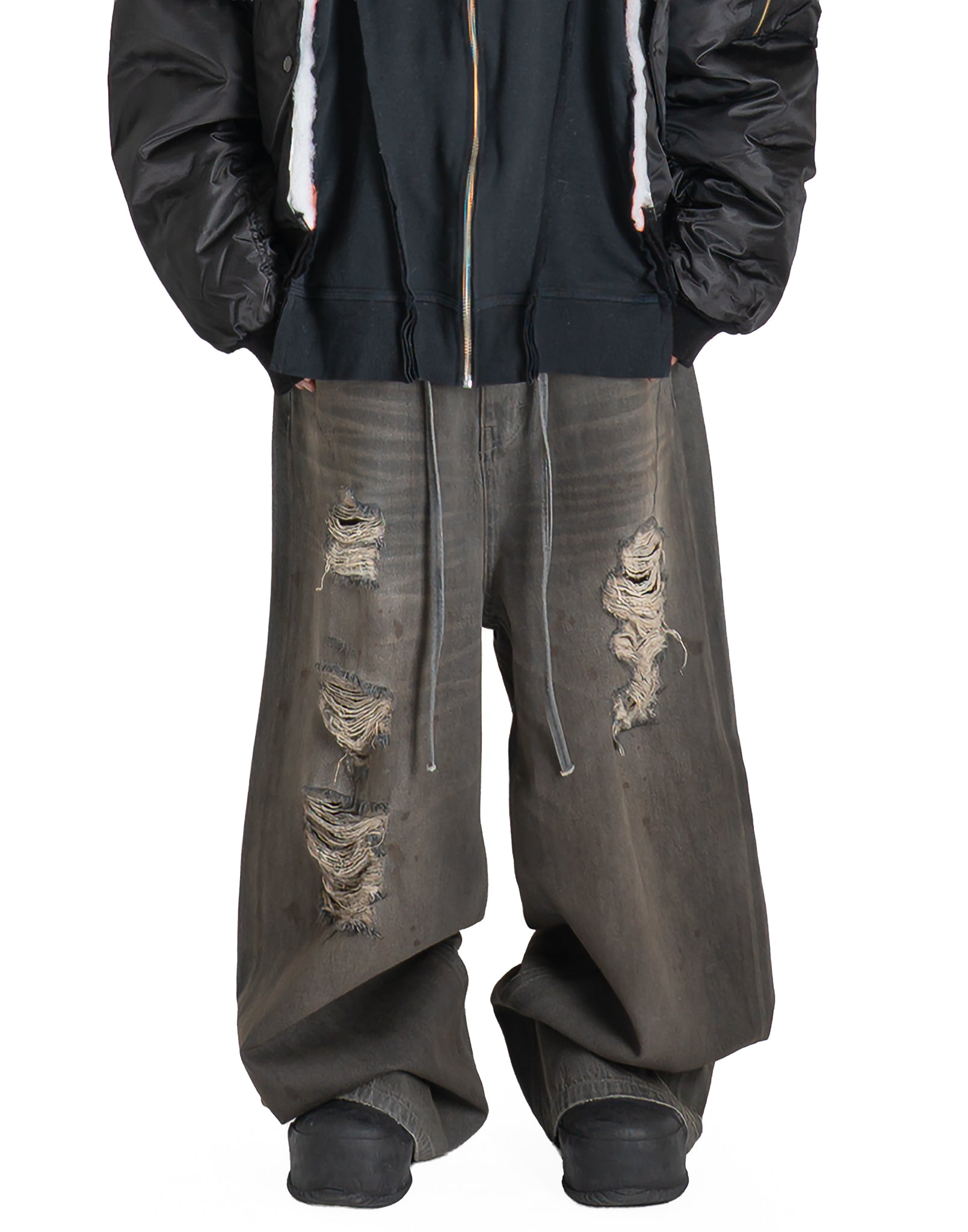 DISCOVERED - CRASH DENIM PANTS - 082plus