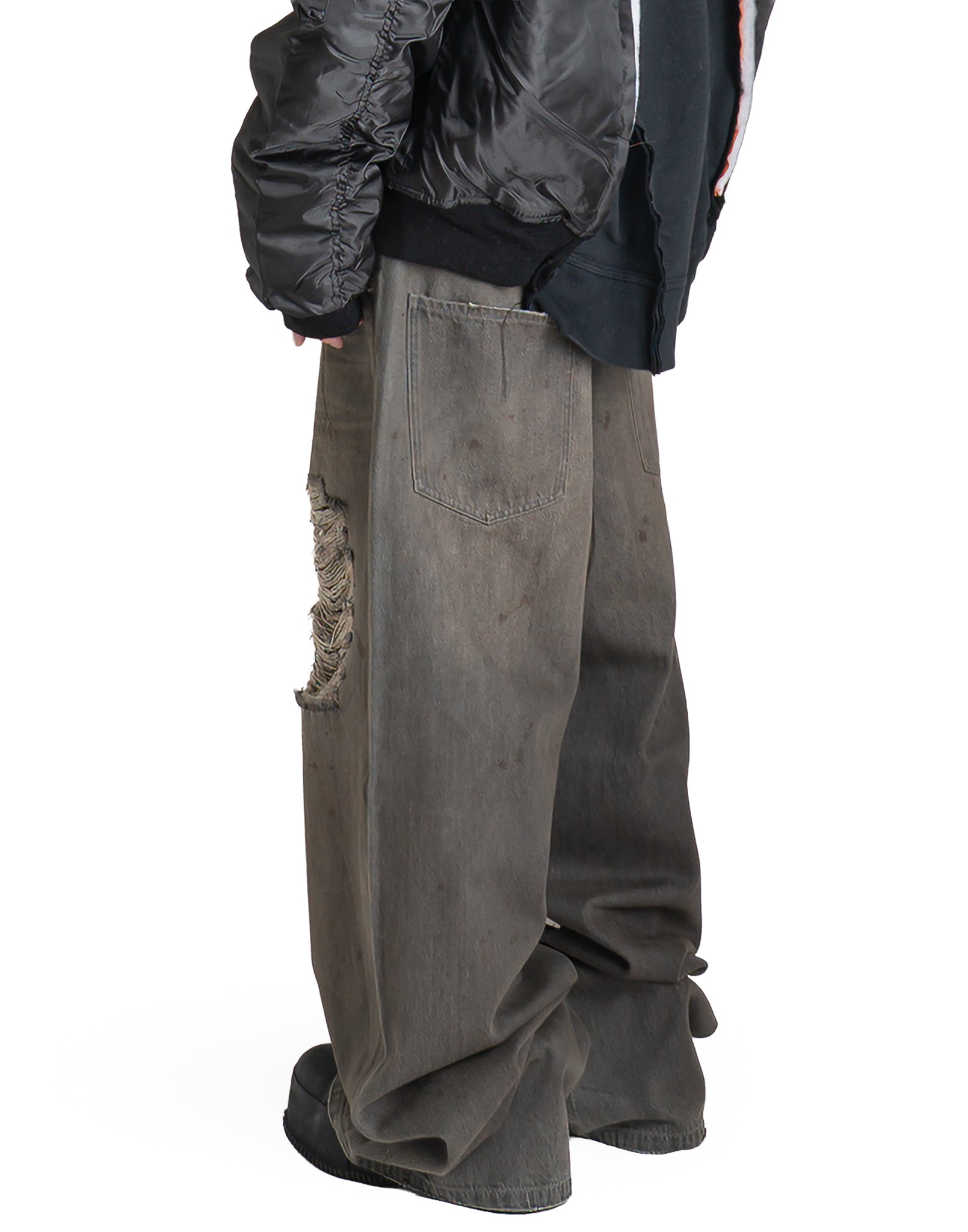 DISCOVERED - CRASH DENIM PANTS - 082plus