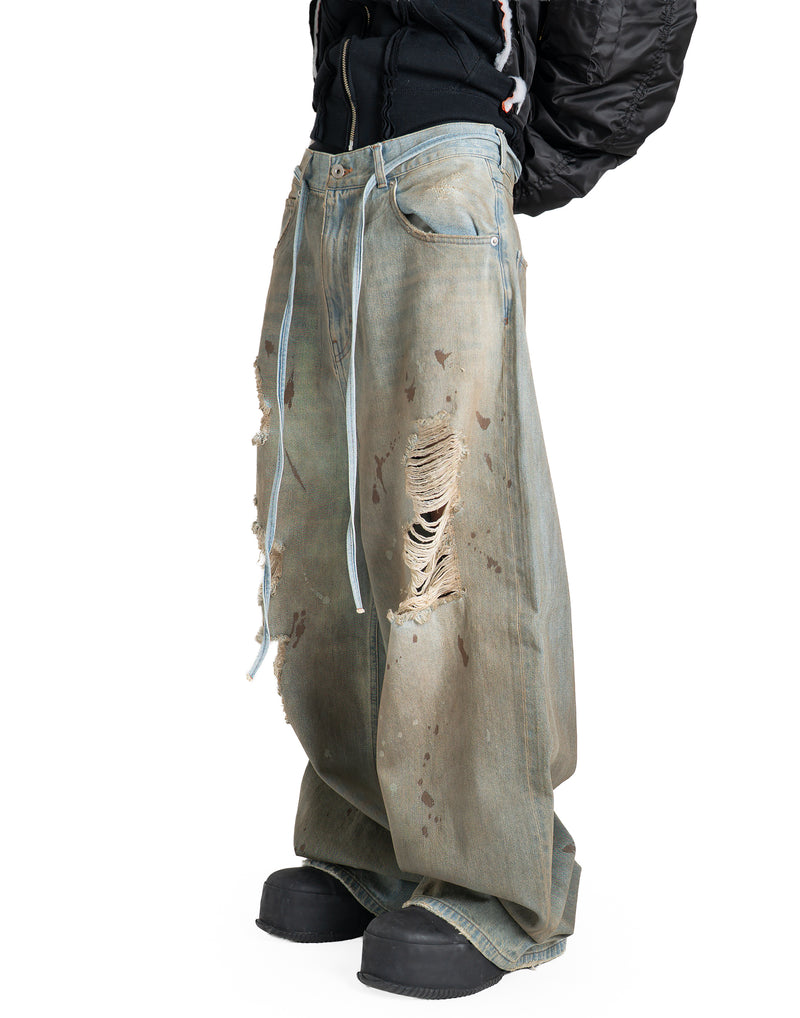 DISCOVERED - CRASH DENIM PANTS - 082plus