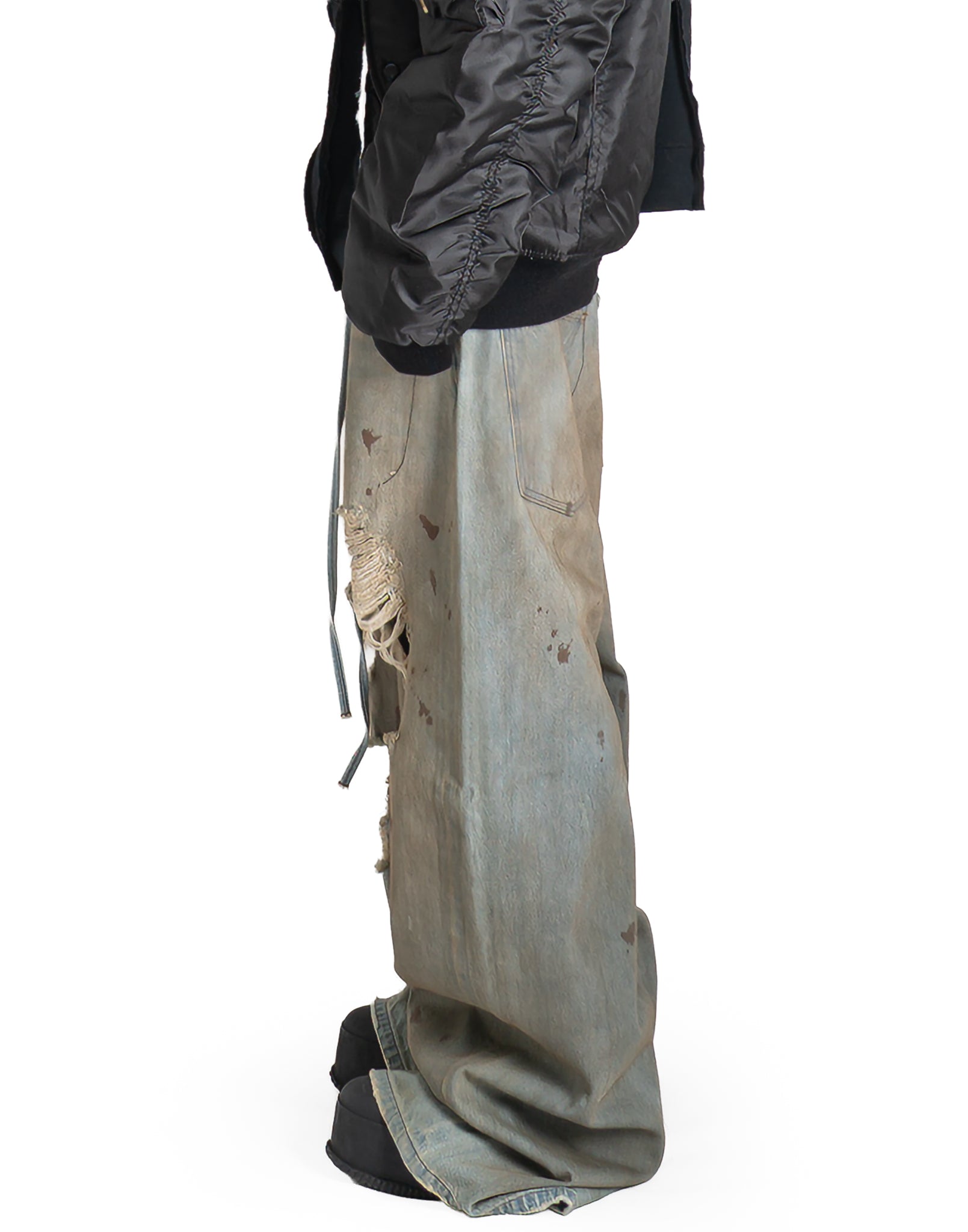 DISCOVERED - CRASH DENIM PANTS - 082plus