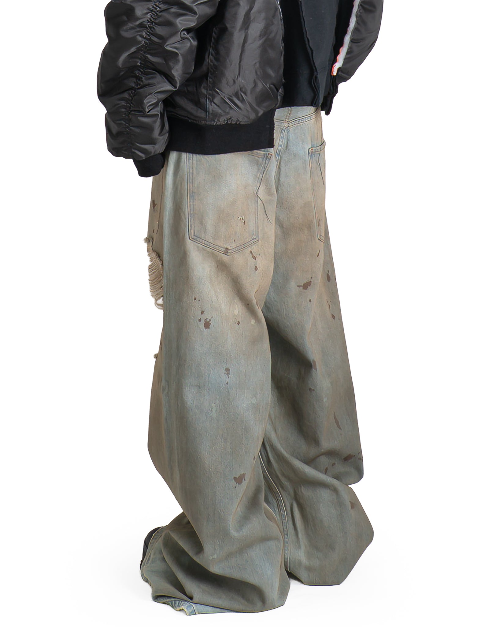 DISCOVERED - CRASH DENIM PANTS - 082plus