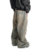 DISCOVERED - CRASH DENIM PANTS - 082plus