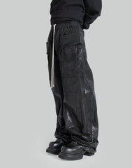 DRKSHDW | WIDE CREATCH CARGO IN BLACK RECYCLED NYLON パンツ Rick Owens DRKSHDW - Creatch Wide Drawstring Cargo - Black
