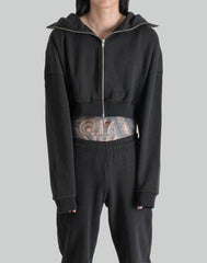 トップス entirestudio full zip foodie soot Entire Studios – Eternal Zip Washed Black