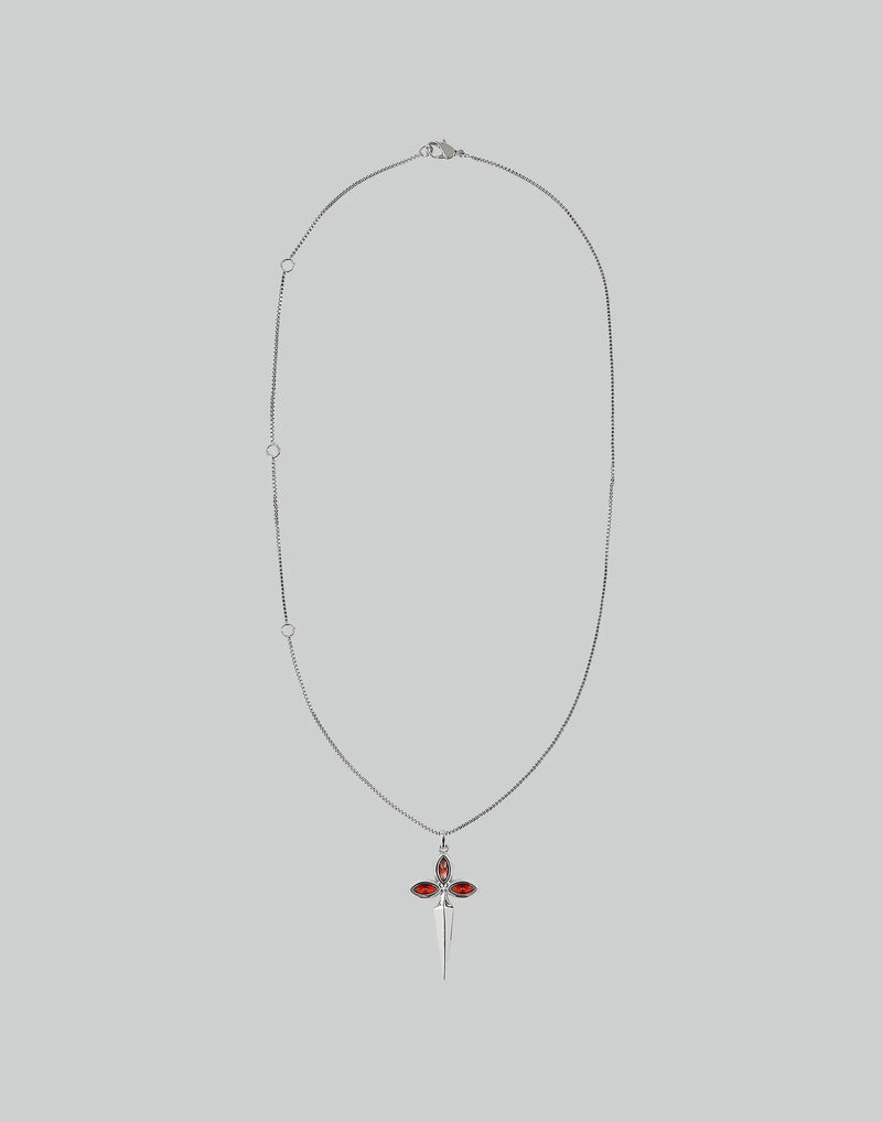 DAGGER ZIRCON THIN CHAIN NECKLACE