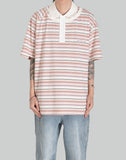 FENG CHEN WANG - DECONSTRUCTED SHORT SLEEVE POLO TEE - 082plus