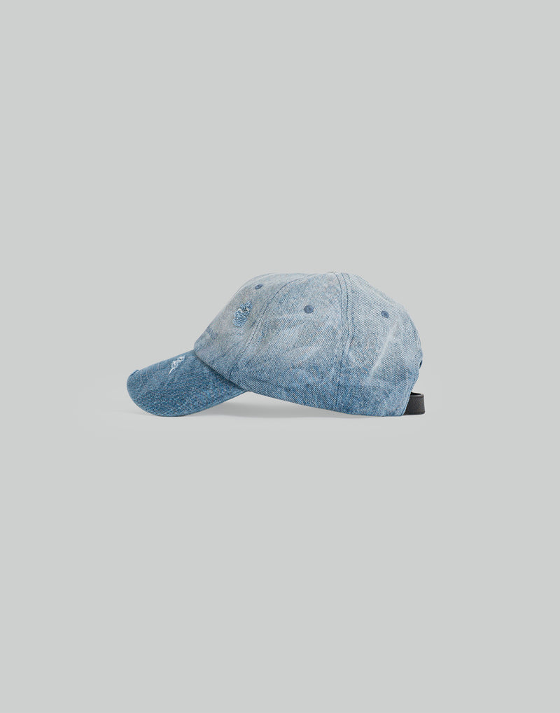 FENG CHEN WANG - DENIM WASHED PRINTED BASEBALL CAP - 082plus