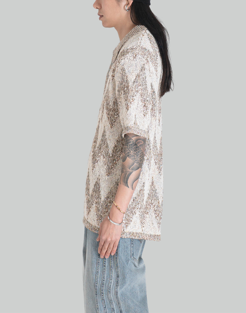 FENG CHEN WANG - DOUBLE SIDED KNITTED POLO - 082plus