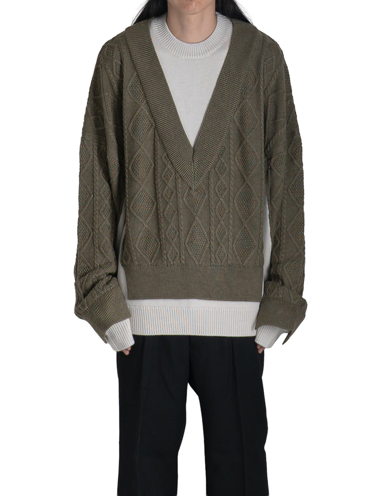 EgonLab - DOUBLE V-NECK SWEATER - 082plus
