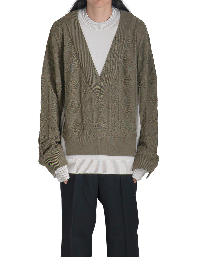 EgonLab - DOUBLE V-NECK SWEATER - 082plus