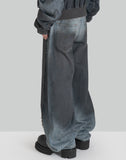 FENG CHEN WANG - DOUBLE WAIST GRADIENT INDIGO DENIM TROUSERS - 082plus
