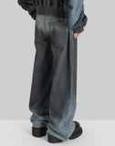 FENG CHEN WANG - DOUBLE WAIST GRADIENT INDIGO DENIM TROUSERS - 082plus