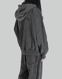 Deconstructed patch zip up hoodie - 082plus