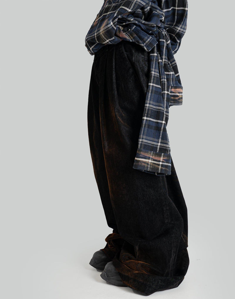 [Runway] Denim Two-Tuck Wide Pants