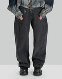 Double Wasit Denim Trousers - 082plus