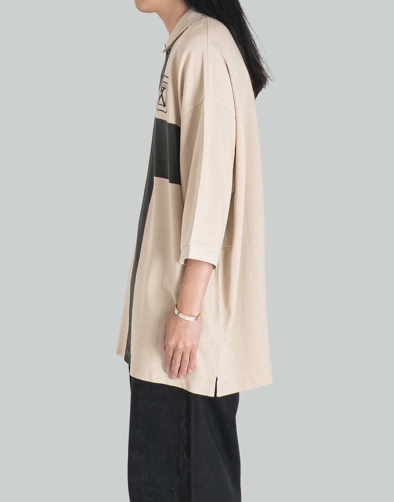 032C - 'FAINTING CROSS'' OVERSIZED POLO SHIRT - 082plus