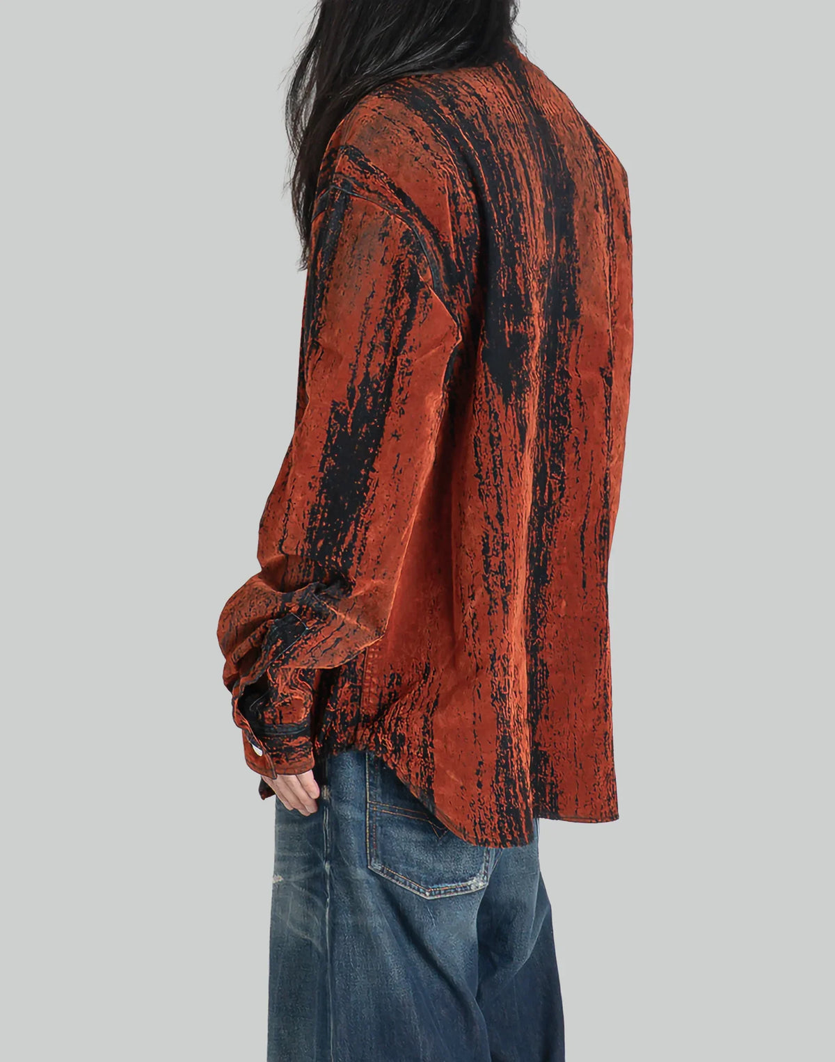 JOHN LAWRENCE SULLIVAN FLOCKED DENIM OVERSIZED SHIRT – 082plus
