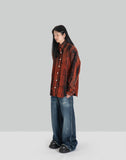 FLOCKED DENIM OVERSIZED SHIRT