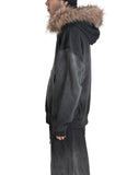FENG CHEN WANG - FUR-TRIM ZIP-UP HOODIE - 082plus
