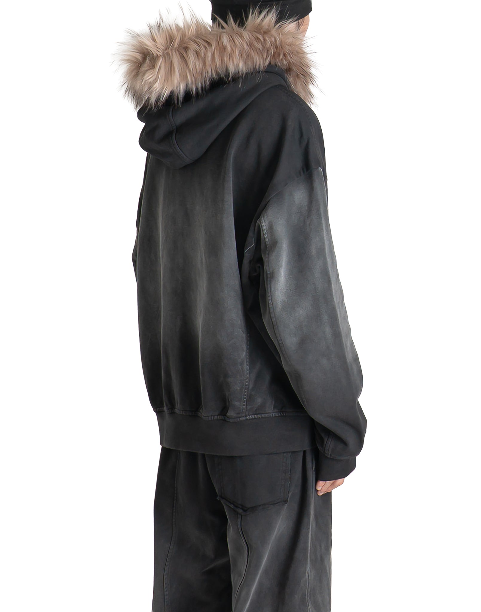 FENG CHEN WANG - FUR-TRIM ZIP-UP HOODIE - 082plus