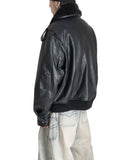 FENG CHEN WANG - OVERSIZED PU JACKET WITH FUR COLLAR - 082plus