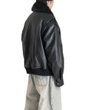 FENG CHEN WANG - OVERSIZED PU JACKET WITH FUR COLLAR - 082plus