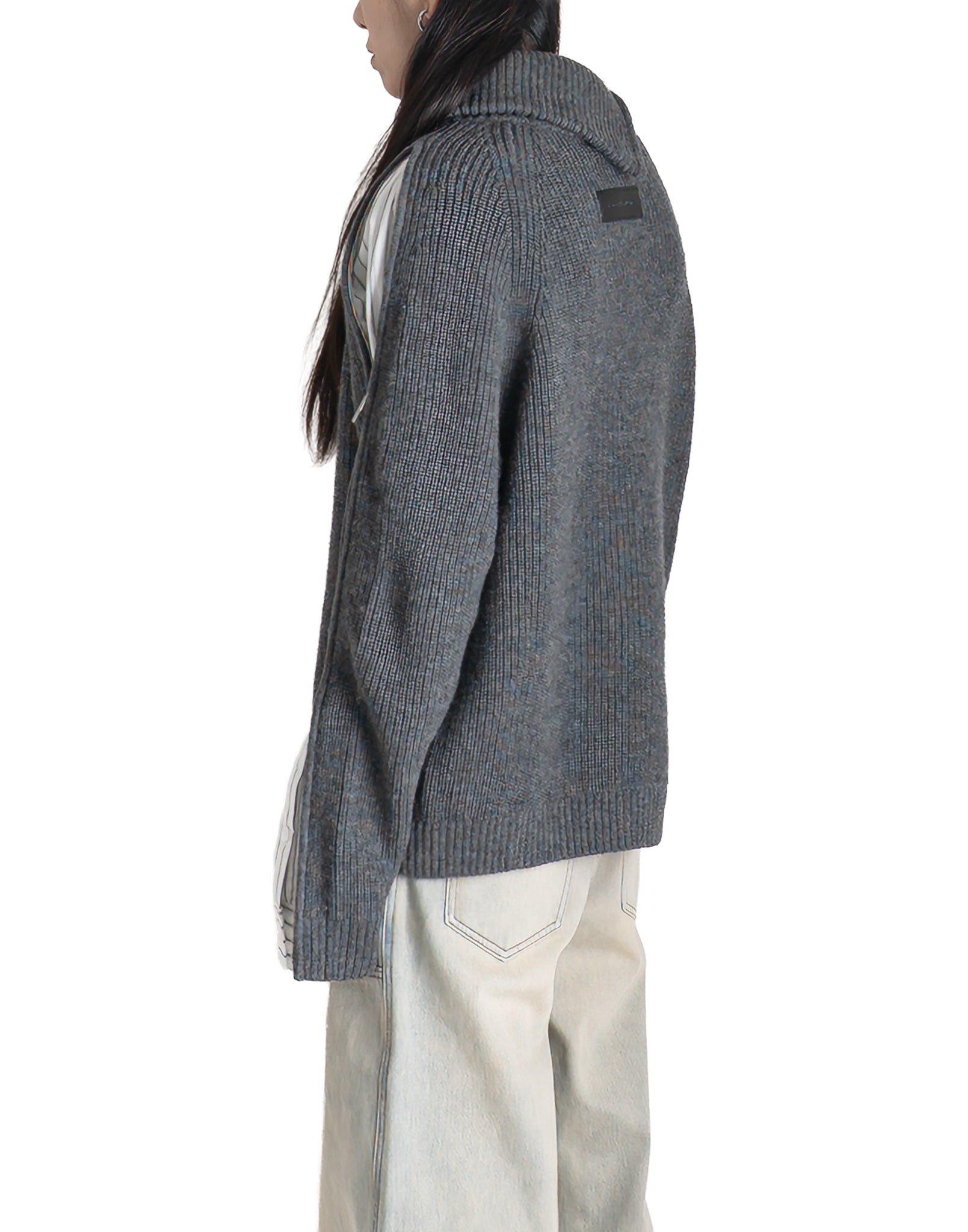 FENG CHEN WANG - DECONSTRUCTED SHIRT FABRIC SWEATER WITH PATCHWORK - 082plus