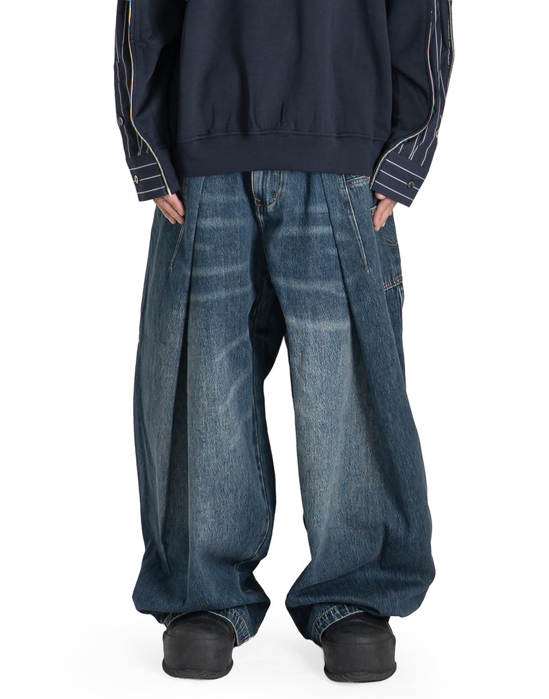 FENG CHEN WANG - DECONSTRUCTED DENIM PANTS - 082plus