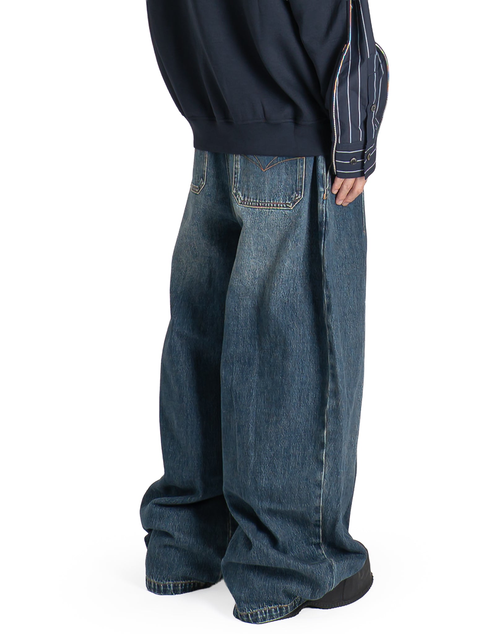 FENG CHEN WANG - DECONSTRUCTED DENIM PANTS - 082plus
