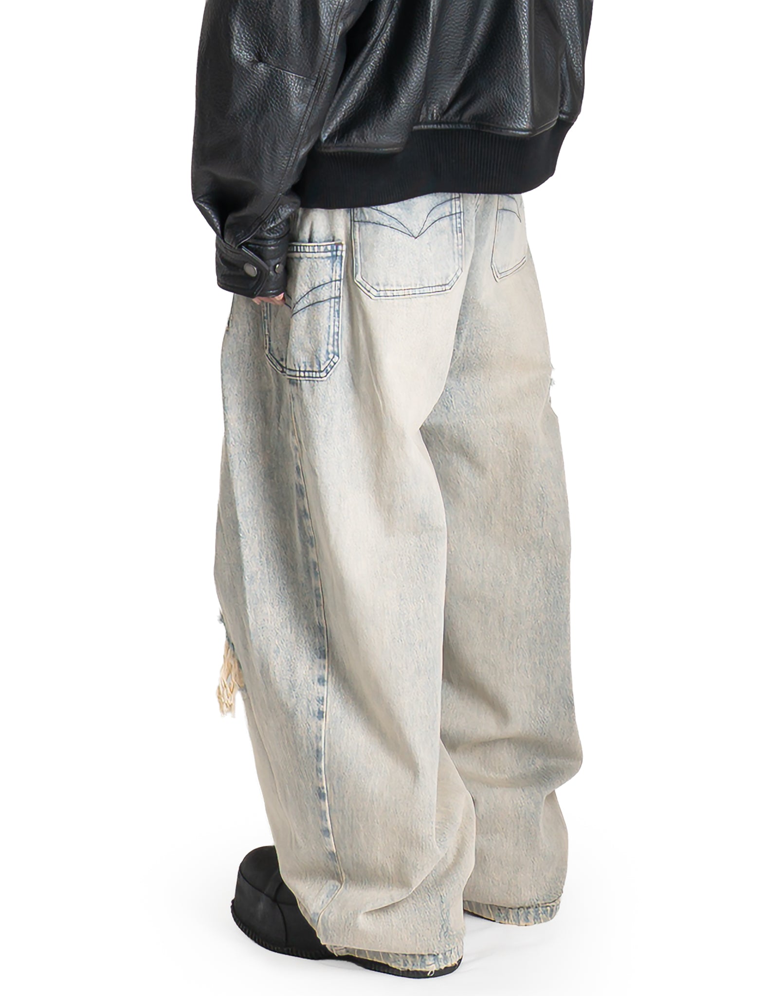 FENG CHEN WANG - DECONSTRUCTED DENIM PANTS - 082plus
