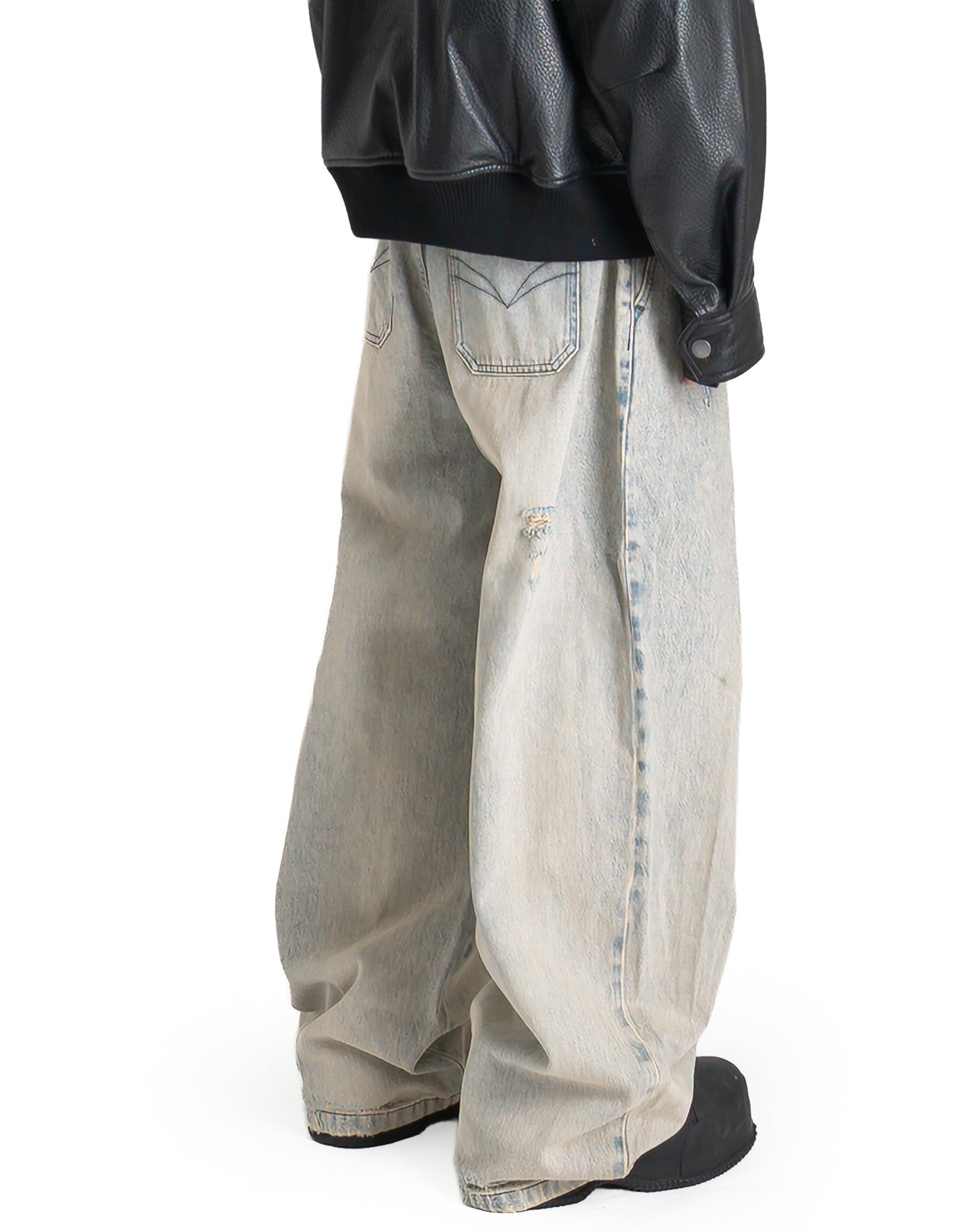 FENG CHEN WANG - DECONSTRUCTED DENIM PANTS - 082plus