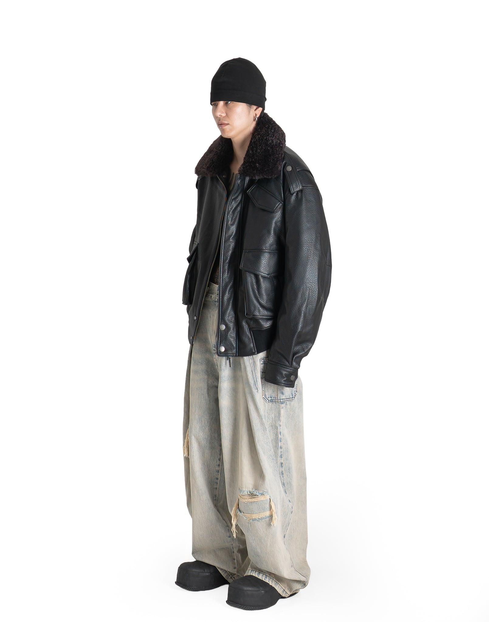 FENG CHEN WANG - DECONSTRUCTED DENIM PANTS - 082plus
