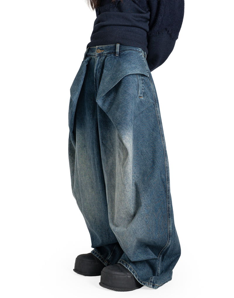 FENG CHEN WANG - PLEATED OVERSIZED JEANS - 082plus