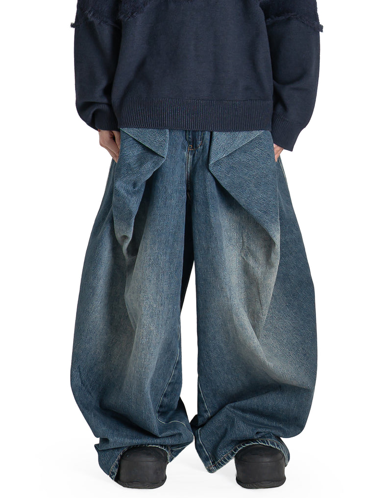 FENG CHEN WANG - PLEATED OVERSIZED JEANS - 082plus