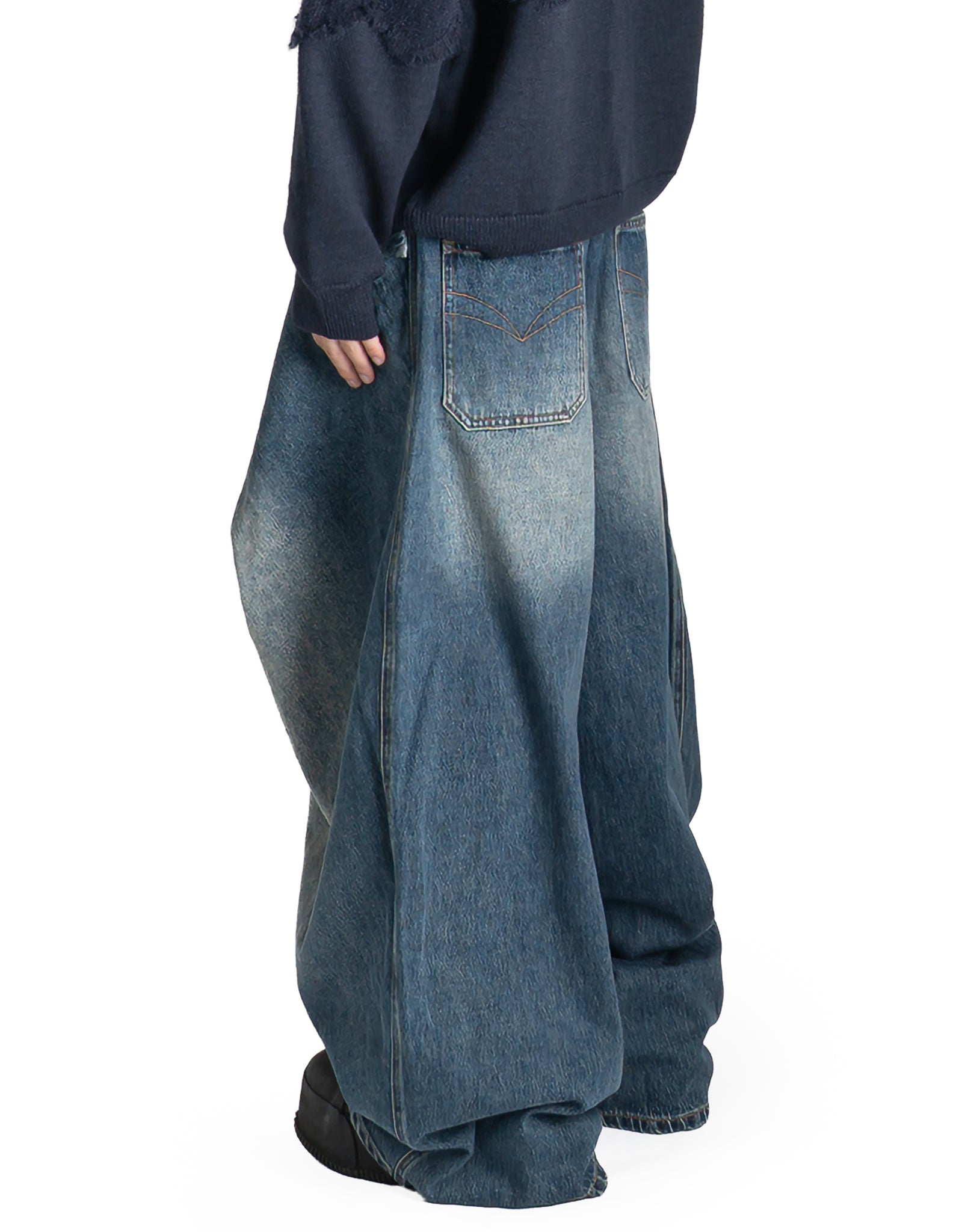 FENG CHEN WANG - PLEATED OVERSIZED JEANS - 082plus